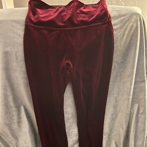 Spanx velvet red leggings